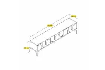 Hazim Tv-bänk 180 cm - Svart - Möbler - Vardagsrum - Tv-möbler & mediamöbler - Tv-bänkar