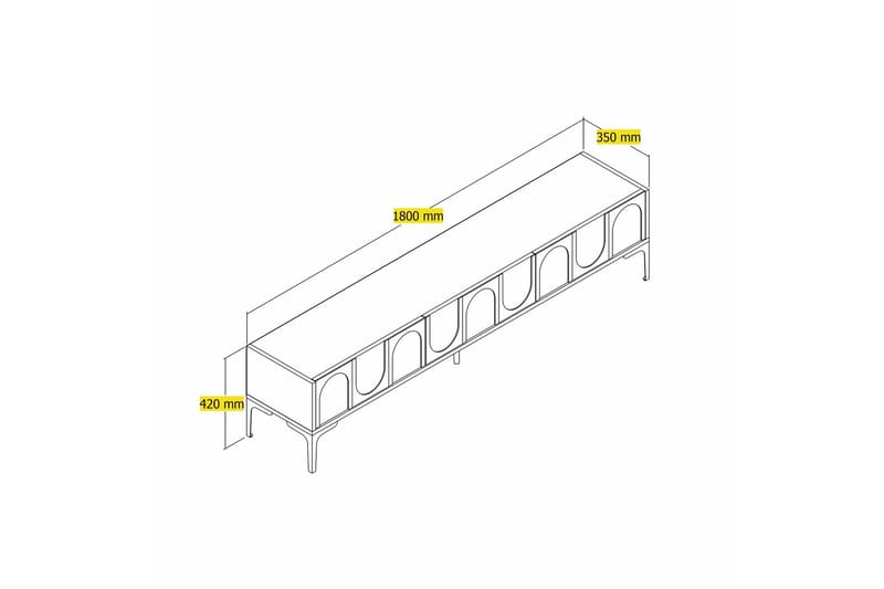 Hazim Tv-bänk 180 cm - Svart - Möbler - Vardagsrum - Tv-möbler & mediamöbler - Tv-bänkar