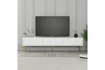 Hazim Tv-bänk 180 cm - Vit/Guld - Möbler - Vardagsrum - Tv-möbler & mediamöbler - Tv-bänkar