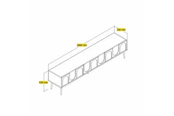 Hazim Tv-bänk 180 cm - Vit/Guld - Möbler - Vardagsrum - Tv-möbler & mediamöbler - Tv-bänkar
