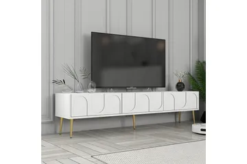 Hazim Tv-bänk 180 cm - Vit/Guld - Möbler - Vardagsrum - Tv-möbler & mediamöbler - Tv-bänkar