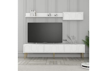 Hazim Tv-bänk 180 cm Vit/Guld