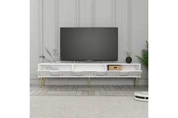 Hazim Tv-bänk 180 cm - Vit/Guld - Möbler - Vardagsrum - Tv-möbler & mediamöbler - Tv-bänkar