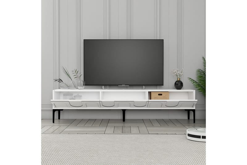 Hazim Tv-bänk 180 cm - Vit/Svart - Möbler - Vardagsrum - Tv-möbler & mediamöbler - Tv-bänkar