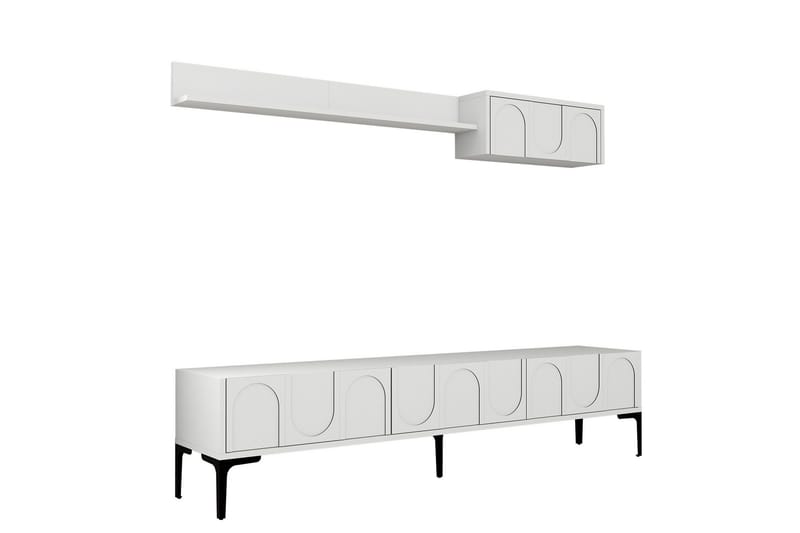 Hazim Tv-bänk 180 cm, Vit/Svart