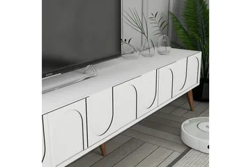 Hazim Tv-bänk 180 cm - Vit/Valnöt - Möbler - Vardagsrum - Tv-möbler & mediamöbler - Tv-bänkar