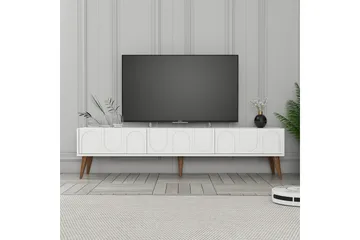 Hazim Tv-bänk 180 cm - Vit/Valnöt - Möbler - Vardagsrum - Tv-möbler & mediamöbler - Tv-bänkar