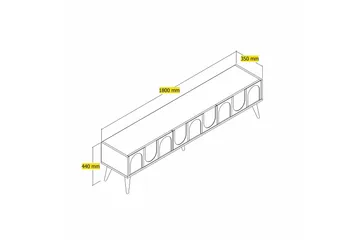 Hazim Tv-bänk 180 cm - Vit/Valnöt - Möbler - Vardagsrum - Tv-möbler & mediamöbler - Tv-bänkar