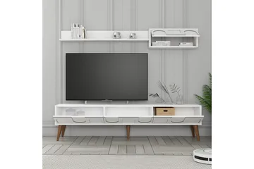 Hazim Tv-bänk 180 cm - Vit/Valnöt - Möbler - Vardagsrum - Tv-möbler & mediamöbler - Tv-bänkar