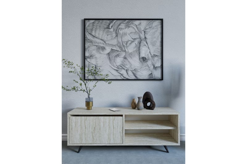 Hazle Golvstående Tv Bänk 120 cm med Förvaring i Trä - Beige - Möbler - Vardagsrum - Tv-möbler & mediamöbler - Tv-bänkar