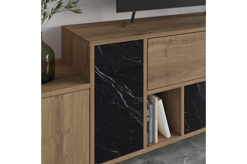 HERMES Tv-bänk 171,2x35,6 cm Brun/Svart - Möbler - Vardagsrum - Tv-möbler & mediamöbler - Tv-bänkar