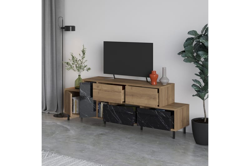HERMES Tv-bänk 171,2x35,6 cm Brun/Svart - Möbler - Vardagsrum - Tv-möbler & mediamöbler - Tv-bänkar