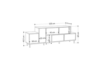 Hermes Tv-bänk 171,2x35,6 cm Brun/Svart - Hanah Home - Möbler - Vardagsrum - Tv-möbler & mediamöbler - Tv-bänkar