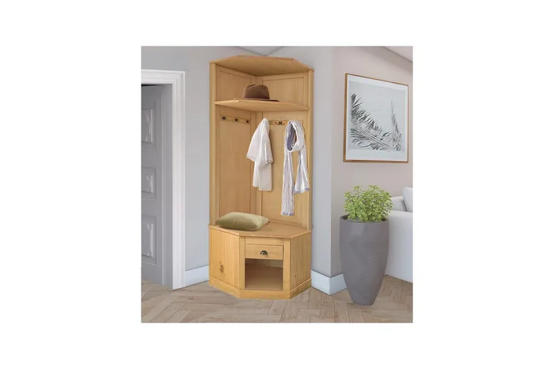 Högskåp Toby Natur, 185x90x65 cm - Natur, 185x90x65 cm - Möbler - Hall & entré - Möbelset för hall & entré