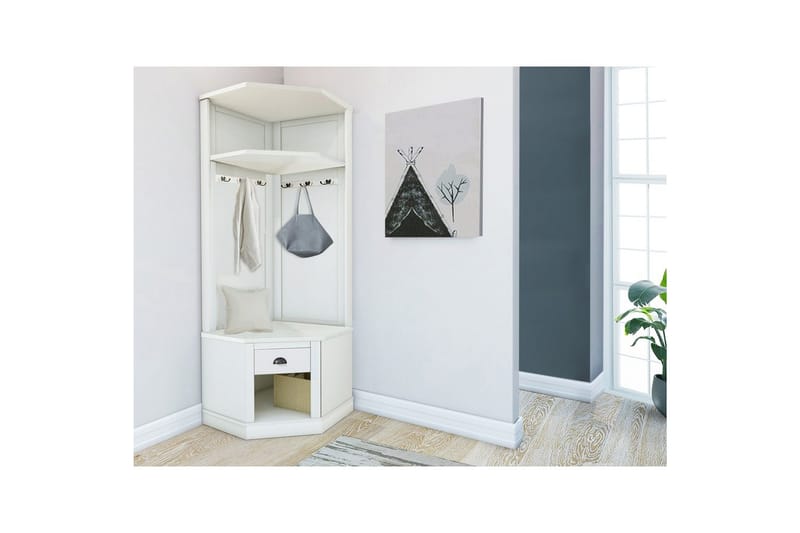 Högskåp Toby Vit, 185x90x65 cm - Vit, 185x90x65 cm - Möbler - Vardagsrum - Tv-möbler & mediamöbler - Tv-skåp