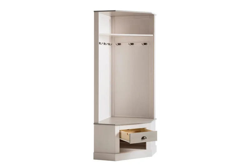 Högskåp Toby Vit/Grå, 185x90x65 cm - Vit/Grå, 185x90x65 cm - Möbler - Hall & entré - Möbelset för hall & entré