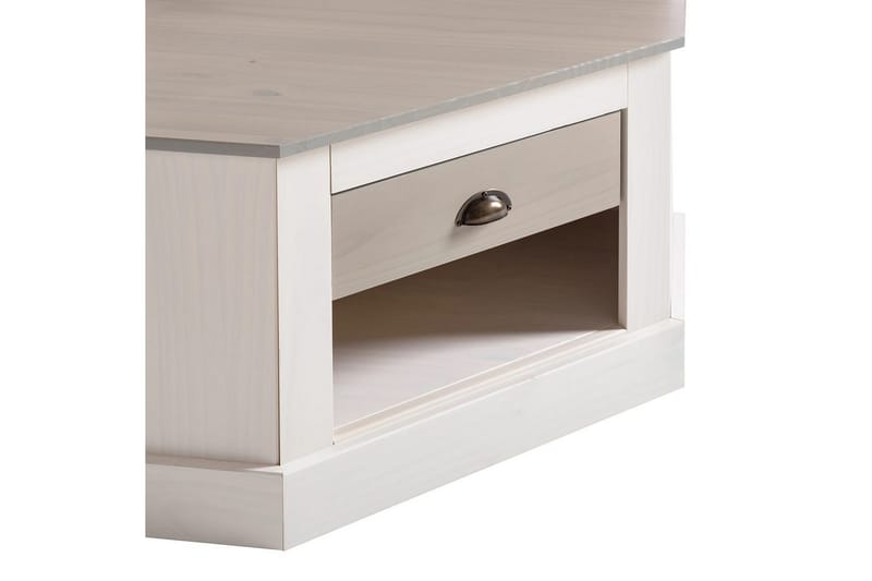 Högskåp Toby Vit/Grå, 185x90x65 cm - Vit/Grå, 185x90x65 cm - Möbler - Vardagsrum - Tv-möbler & mediamöbler - Tv-skåp