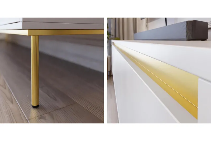 Hollander Tv-bänk 150 cm - Svart/Guld - Möbler - Vardagsrum - Tv-möbler & mediamöbler - Tv-bänkar