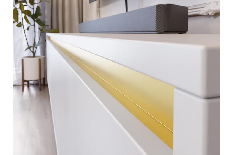 Hollander Tv-bänk 150 cm - Vit/Guld - Möbler - Vardagsrum - Tv-möbler & mediamöbler - Tv-bänkar