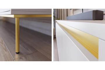 Hollander Tv-bänk 150 cm - Vit/Guld - Möbler - Vardagsrum - Tv-möbler & mediamöbler - Tv-bänkar