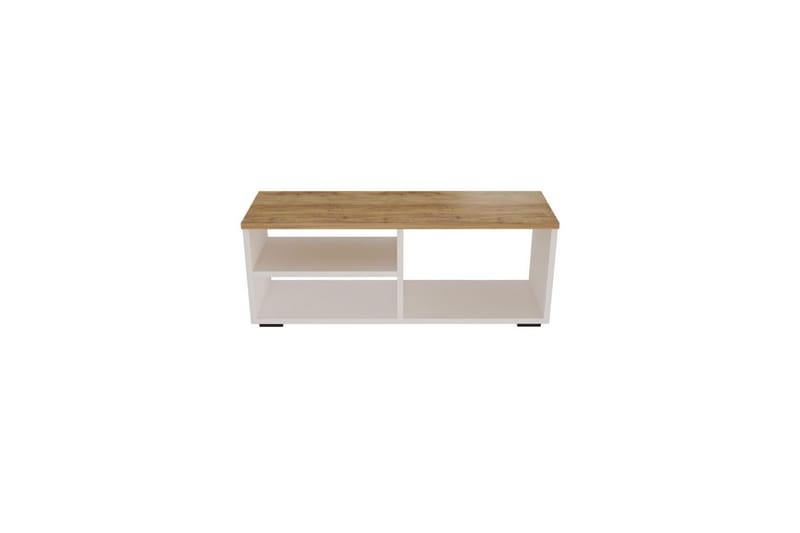 Hollowmere Tv-bänk 115 cm - Mediumfärgat trä/Vit - Möbler - Vardagsrum - Tv-möbler & mediamöbler - Tv-bänkar