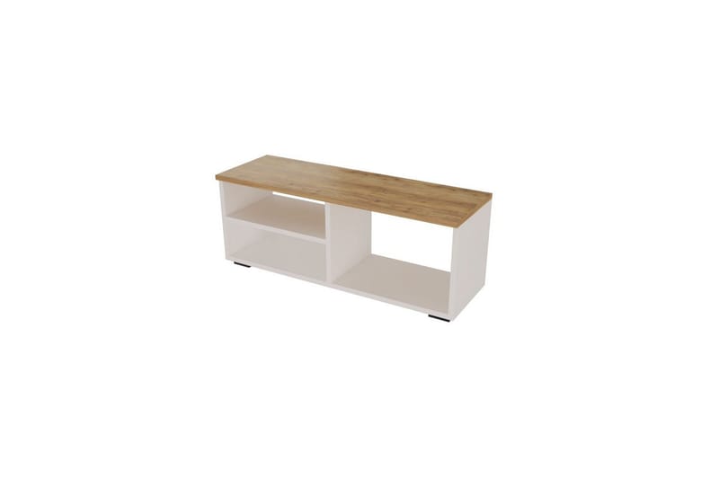 Hollowmere Tv-bänk 115 cm - Mediumfärgat trä/Vit - Möbler - Vardagsrum - Tv-möbler & mediamöbler - Tv-bänkar