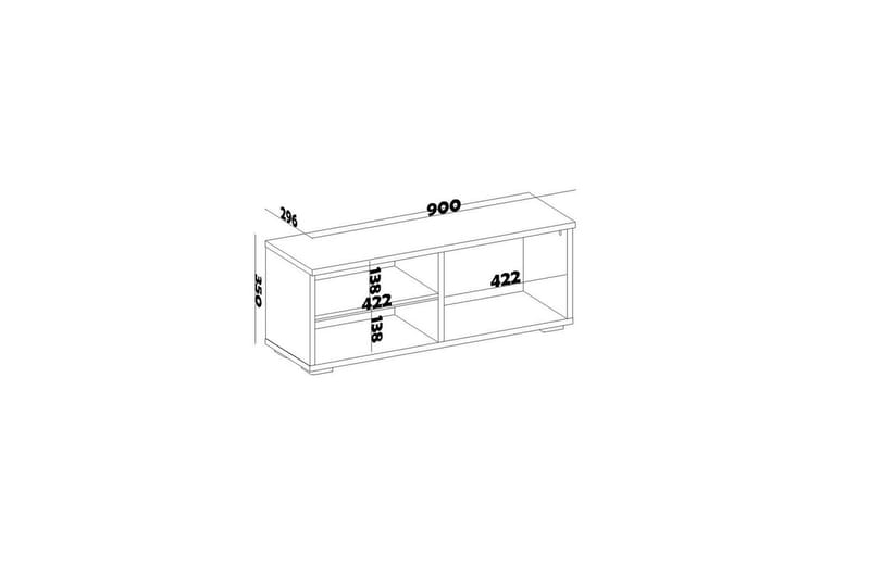 Hollowmere Tv-bänk 115 cm - Mediumfärgat trä/Vit - Möbler - Vardagsrum - Tv-möbler & mediamöbler - Tv-bänkar