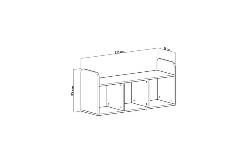 Hollowmere Tv-bänk 115 cm - Mediumfärgat trä/Vit - Möbler - Vardagsrum - Tv-möbler & mediamöbler - Tv-bänkar