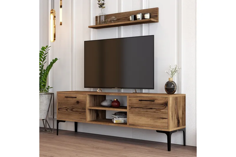Holter Tv-bänk 140 cm - Valnöt - Möbler - Vardagsrum - Tv-möbler & mediamöbler - Tv-bänkar