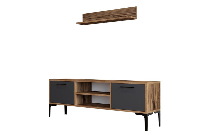 Holter Tv-bänk 140 cm - Valnöt/Antracit - Möbler - Vardagsrum - Tv-möbler & mediamöbler - Tv-bänkar