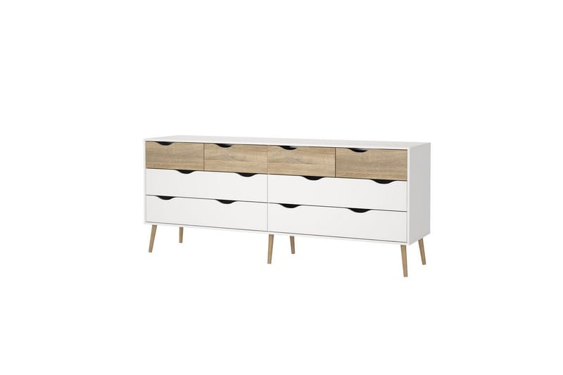 Hostafranc Tv-bänk 196 cm - Vit/Natur - Möbler - Vardagsrum - Tv-möbler & mediamöbler - Tv-bänkar