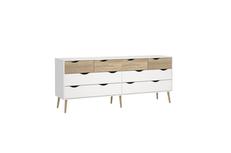 Hostafranc Tv-bänk 196 cm - Vit/Natur - Möbler - Vardagsrum - Tv-möbler & mediamöbler - Tv-bänkar