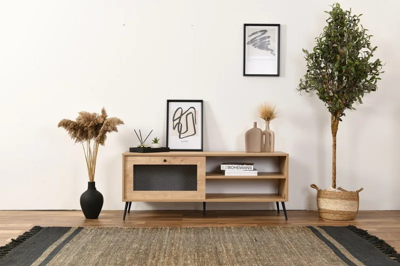 Huff Tv-bänk 138 cm - Ek - Möbler - Vardagsrum - Tv-möbler & mediamöbler - Tv-bänkar