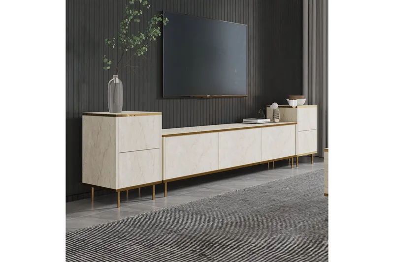 Imaj Tv-bänk 180 cm - Beige/Guld - Möbler - Vardagsrum - Tv-möbler & mediamöbler - Tv-bänkar