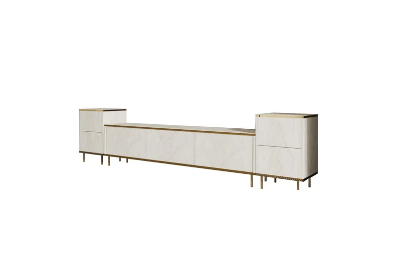 Imaj Tv-bänk 180 cm, Beige/Guld