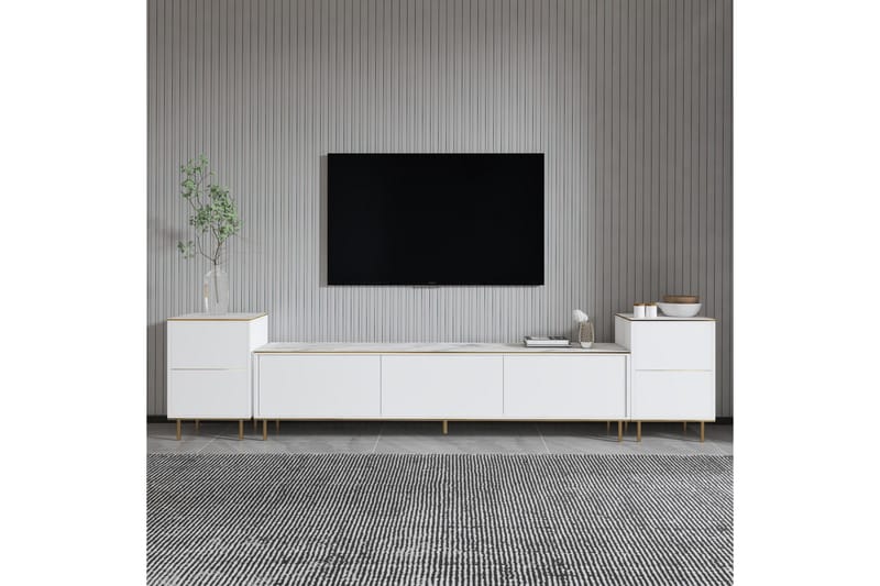 Imaj Tv-bänk 180 cm - Vit marmor/Guld - Möbler - Vardagsrum - Tv-möbler & mediamöbler - Tv-bänkar