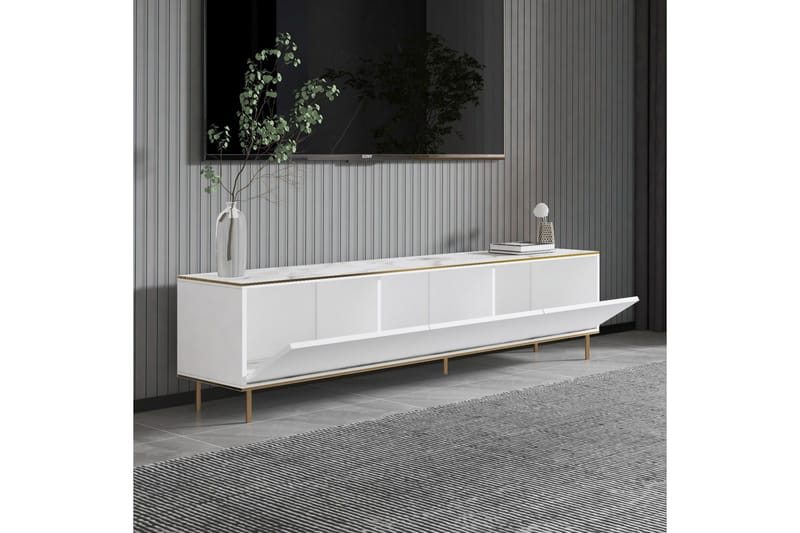 Imaj Tv-bänk 180 cm - Vit marmor/Guld - Möbler - Vardagsrum - Tv-möbler & mediamöbler - Tv-bänkar