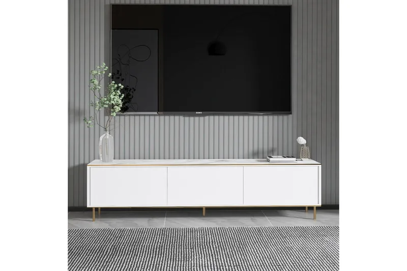 Imaj Tv-bänk 180 cm - Vit marmor/Guld - Möbler - Vardagsrum - Tv-möbler & mediamöbler - Tv-bänkar