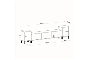 Imaj Tv-bänk 180 cm - Vit/Guld - Möbler - Vardagsrum - Tv-möbler & mediamöbler - Tv-bänkar