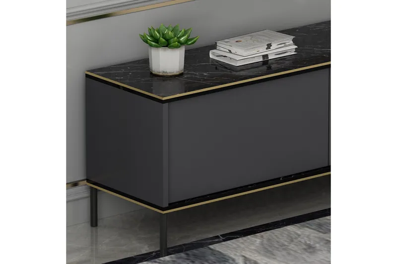 Imaj Tv-bänk 180x35 cm Svart - Hanah Home - Möbler - Vardagsrum - Tv-möbler & mediamöbler - Tv-bänkar