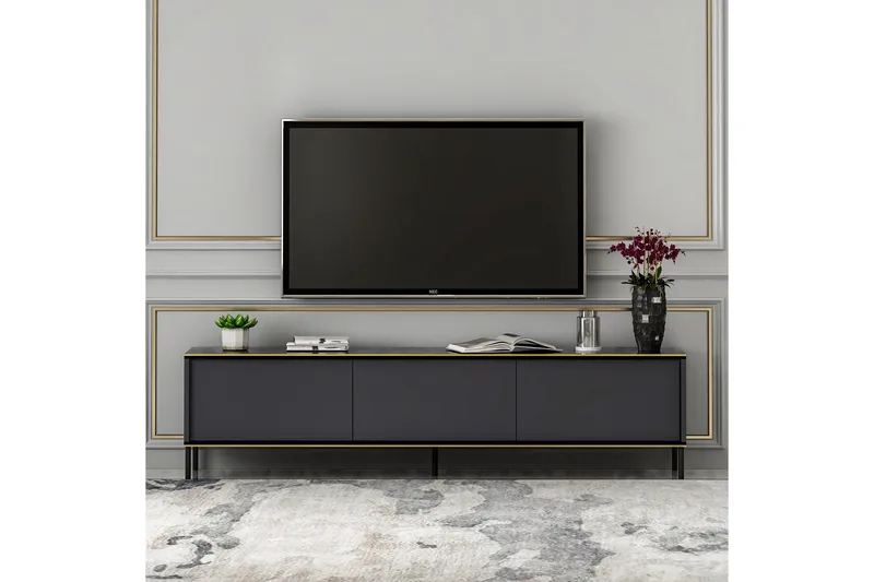 Imaj Tv-bänk 180x35 cm Svart - Hanah Home - Möbler - Vardagsrum - Tv-möbler & mediamöbler - Tv-bänkar