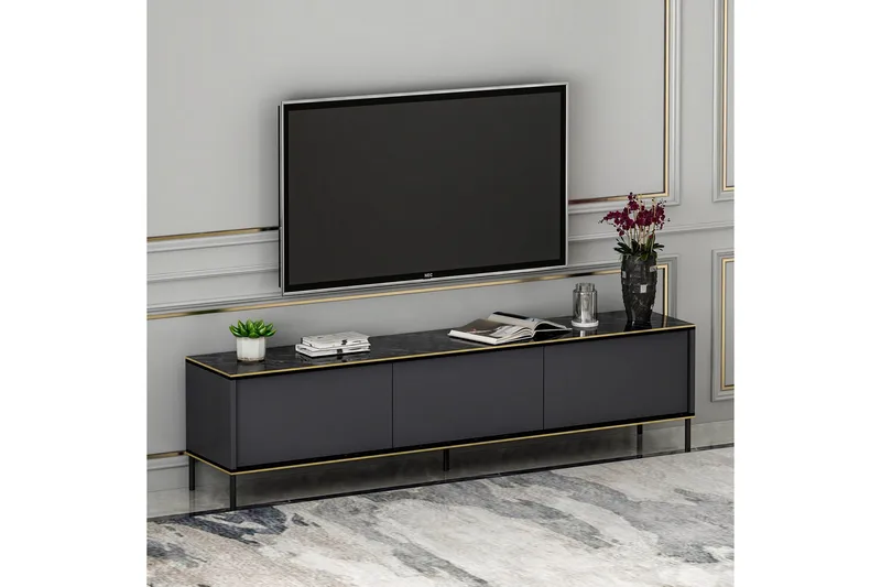 Imaj Tv-bänk 180x35 cm Svart - Hanah Home - Möbler - Vardagsrum - Tv-möbler & mediamöbler - Tv-bänkar
