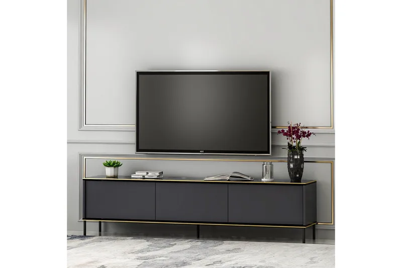 Imaj Tv-bänk 180x35 cm Svart - Hanah Home - Möbler - Vardagsrum - Tv-möbler & mediamöbler - Tv-bänkar