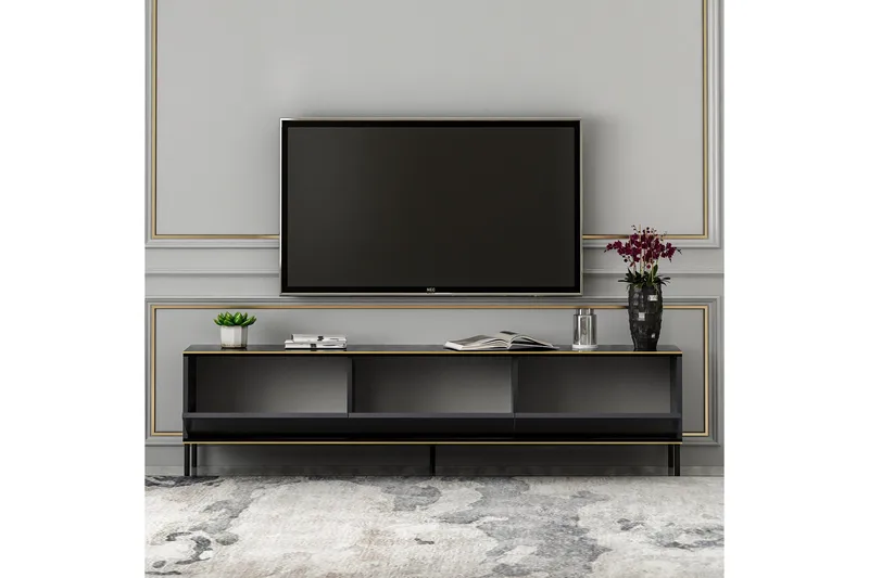 Imaj Tv-bänk 180x35 cm Svart - Hanah Home - Möbler - Vardagsrum - Tv-möbler & mediamöbler - Tv-bänkar