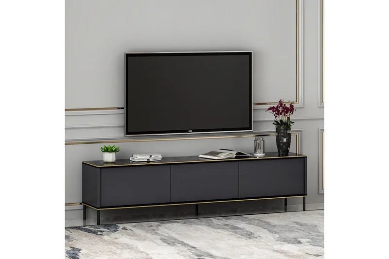 Imaj Tv-bänk 180x35 cm Svart - Hanah Home - Möbler - Vardagsrum - Tv-möbler & mediamöbler - Tv-bänkar