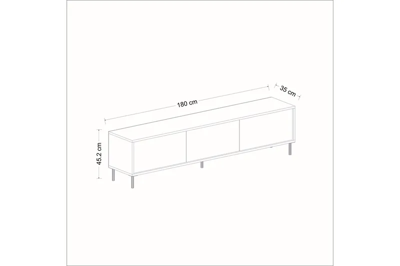 Imaj Tv-bänk 180x35 cm Svart - Hanah Home - Möbler - Vardagsrum - Tv-möbler & mediamöbler - Tv-bänkar