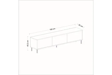 Imaj Tv-bänk 180x35 cm Svart - Hanah Home - Möbler - Vardagsrum - Tv-möbler & mediamöbler - Tv-bänkar