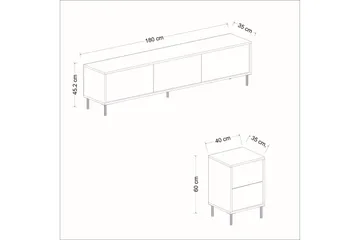 Imaj Tv-möbelset 180x35 cm Svart - Hanah Home - Möbler - Vardagsrum - Tv-möbler & mediamöbler - Tv-möbelset