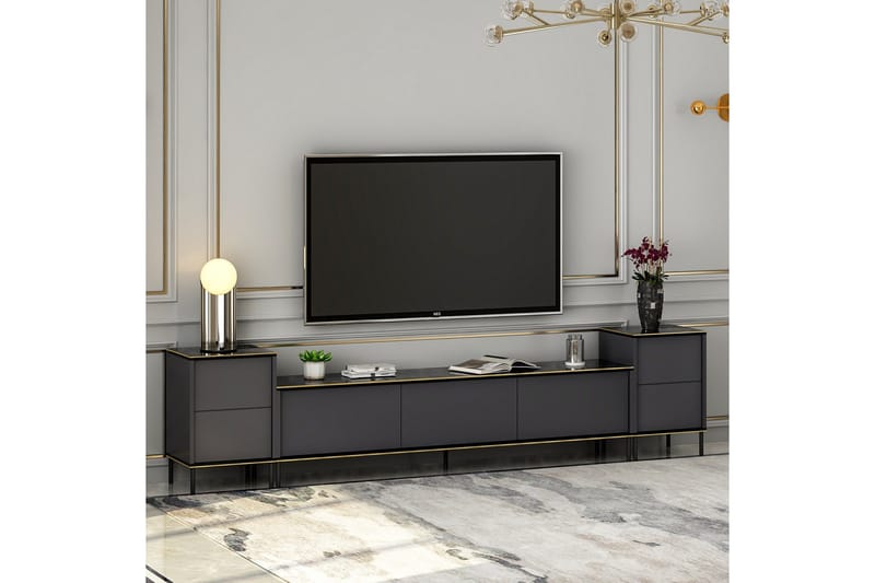 Imaj Tv-möbelset 180x35 cm Svart - Hanah Home - Möbler - Vardagsrum - Tv-möbler & mediamöbler - Tv-möbelset