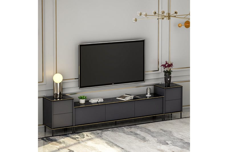 Imaj Tv-möbelset 180x35 cm Svart - Hanah Home - Möbler - Vardagsrum - Tv-möbler & mediamöbler - Tv-möbelset